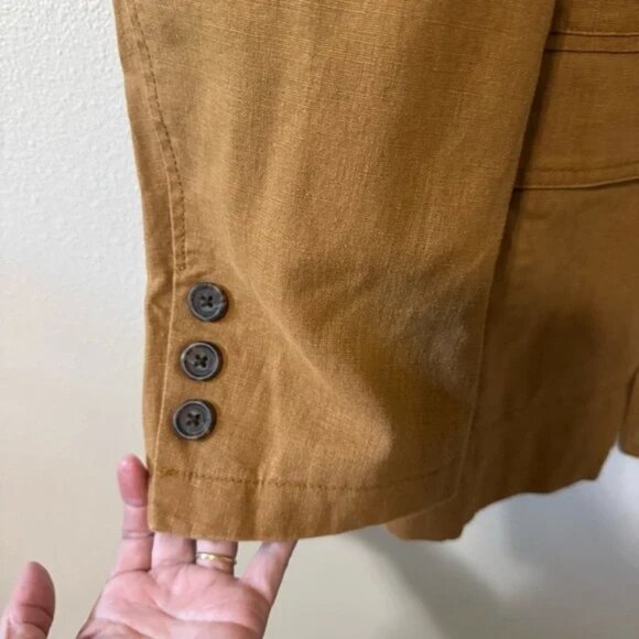 Territory Ahead Linen Blend Blazer Brown Pinstripe Lining Summer Western NWT-44R - Picture 8 of 11